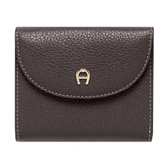 Aigner Aigner, Wallets & Cardholders, female, Brown, Size: ONE SIZE Compact Leather Wallet with Multiple Compartments