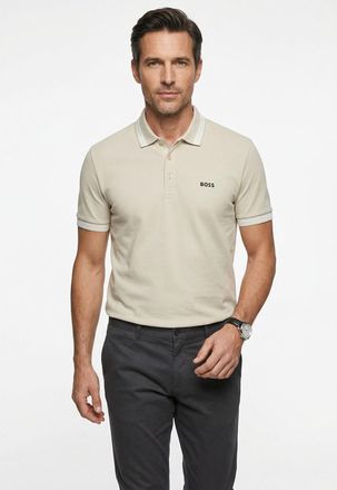 Boss Green by Hugo Boss Poloshirt BOSS GREEN Paddy, Herren, Gr. 5XL, beige (light beige274), Jersey, Obermaterial: 100% Baumwolle, regular fit, hoch geschlossener Ausschnitt,
