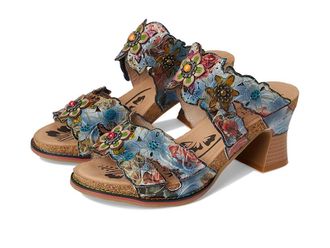 L'Artiste by Spring Step Radiating Womens Wedge Shoes Denim : EU 39 (US Womens 8.5) M, Leather/Rubber