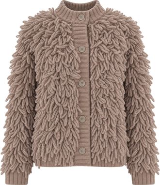 Liu Jo Beige High-Collar Textured Short Jacket