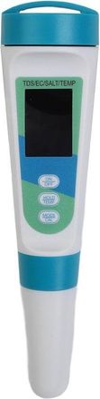OEM Medidor De Calidad Del Agua - Medidor De Salinidad - Monitoreo Del Agua - Funci&oacute;n 4 En 1 - 19 X 4 X 2 Cm - Blanco Azul