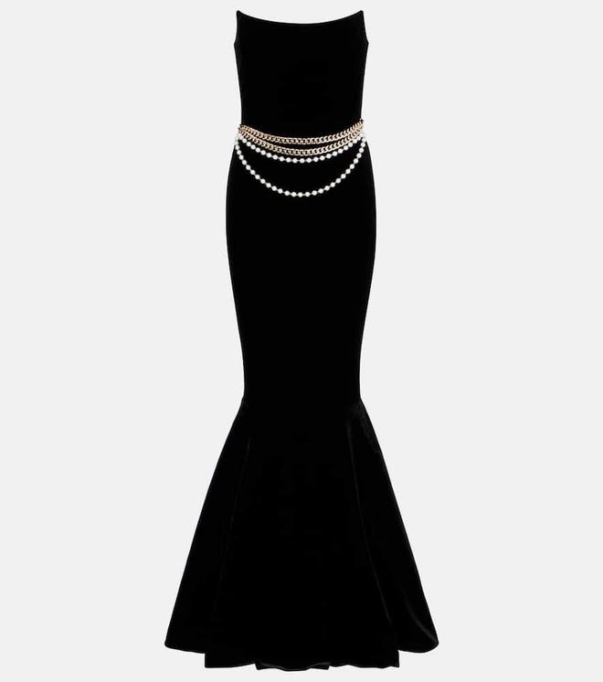 Chain-detail corset gown