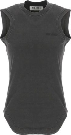 The Attico Tops, Dames, Zwart, S, Katoen, Logo Tank Top