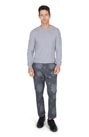 Lords of Harlech Charles Stretch Twill Flat Front Pant in Floral Tiles Smoke at Nordstrom, Size 3632