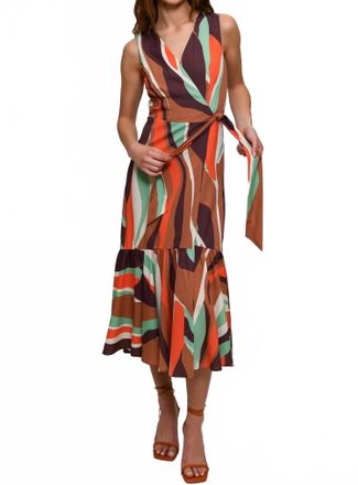 Hutch Drea Midi Dress In Neutral Swirl