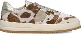 Philippe Model Leren sneakers met koeienprint - Wit