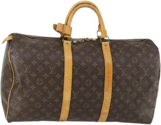 Louis Vuitton Pre-owned Weekend Bags, female, Brown, Size: ONE SIZE Pre-owned Vintage Canvas Weekend Bag