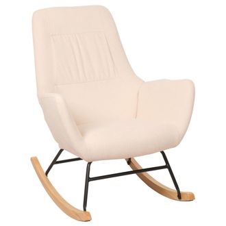 Hhg [nunca Usado] Mecedora Hhg-704, Mecedora Sill&oacute;n Reclinable Sill&oacute;n Tv, Madera Maciza Metal Tela/textil 320g/m&sup2;, Crema