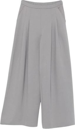 Max Mara Wijde broek - Dames - Wijde Broeken - Grijs - S - Broeken