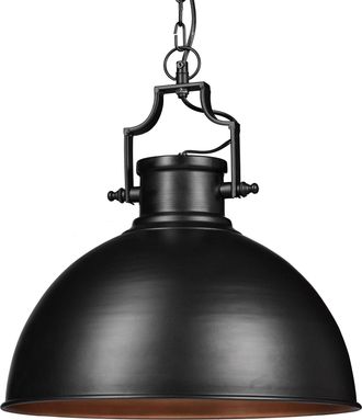 Relaxdays Relaxdays - L&aacute;mpara Techo Redonda Grande Industrial, Hierro, Negro, 155 X 40.5 X 40.5 Cm