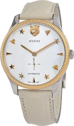Gucci G-Timeless Automatic Silver Dial Mens Watch YA126348