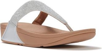 FitFlop Lulu Crystal Embelli Toe-Post in Steeled Silver at Nordstrom, Size 11