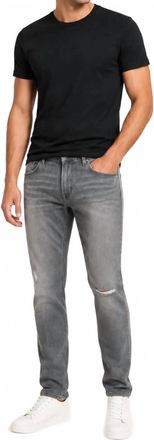 Hudson Blake Slim Straight Distressed Jeans In Bronx Wash