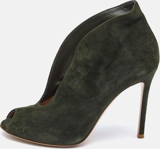 Gianvito Rossi Green Suede Vamp Boots