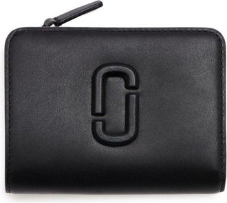 Marc Jacobs The Covered J Marc Mini compact wallet - unisex - Polyester/Calf Leather - One Size - Black