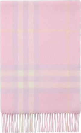 Burberry Sciarpa in cashmere con frange - Rosa