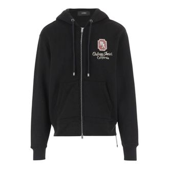 Amiri Zip-throughs, male, Black, Size: S Cotton Hoodie with Zip