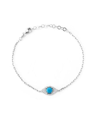 Sphera Milano Silver Cz Evil Eye Bracelet
