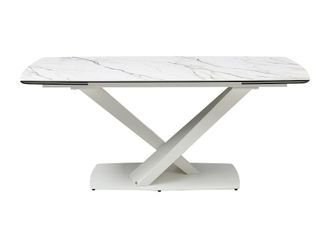 VENTE-UNIQUE.COM Mesa de comedor cristal blanco