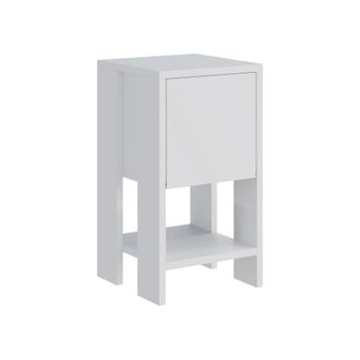 Dmora Mesa de noche efecto madera blanco 30x30 cm