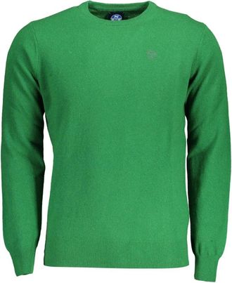 North Sails Groen shirt met lange mouwen en geborduurd logo - Heren - Ronde hals truien - Groen - 3XL - Truien & Vesten