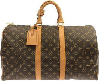 Louis Vuitton Marron Coated Canvas Boston Bag (Pre-Owned)
