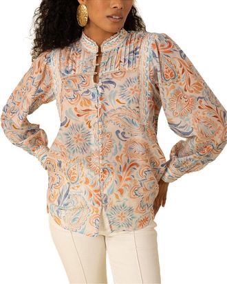 Hale Bob Calliope Silk-Blend Blouse