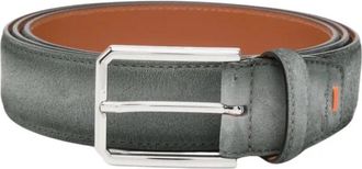 Santoni Su&egrave;de Verstelbare Riem - Heren - Riemen - Grijs - 120 CM - Su&egrave;de - Accessoires