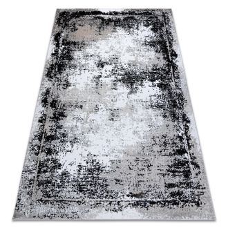 RugsX Rugsx - Alfombra Gloss Moderno 8493 78 Vintage, Elegante, Marco Gris / Negro Grey 80x150 Cm