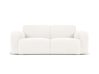 MICADONI Sof&aacute; 2 plazas de tejido boucl&eacute; blanco