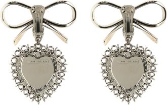 Alessandra Rich Womens Silver Glass Earrings