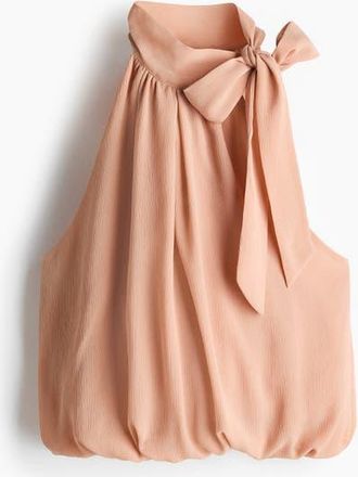 H&M Sleeveless Bubble-hem Top in Light Dusty Pink at Nordstrom, Size X-Small