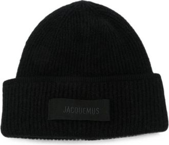 Jacquemus Black Le Bonnet Logo Beanie Cap