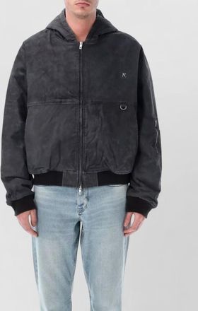 Represent hooded bomber jacket metal ring detail