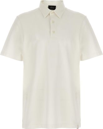 Brioni White Cotton Polo Mens Shirt