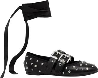 Buffalo Daphne Stud Ballerinas - Dames - Ballerinas - Zwart - 36 EU - Leer - Schoenen
