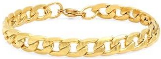 Steeltime 18k Gold Plated Curb Link Bracelet in Yellow at Nordstrom Rack