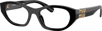 Miu Miu 0mu 03wv Translucent Acetate Eyeglasses with Gold-tone Accents