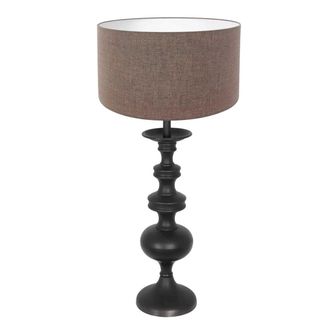 Steinhauer Anne Lighting - L&aacute;mpara De Mesa - Lyons - Negro - Madera Lino - &Oslash;
