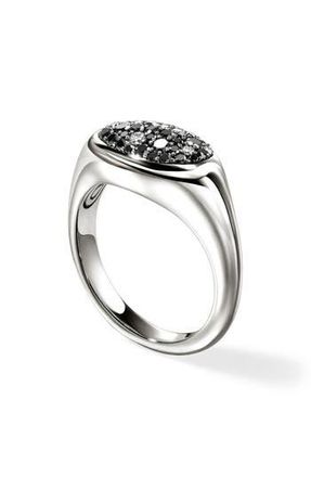 John Hardy Pebble Ring, Sterling Silver, Black Sand Diamond Pav&eacute; at Nordstrom Rack, Size 7