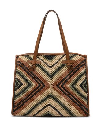 Gianni Chiarini Shopper met chevron streep - Beige