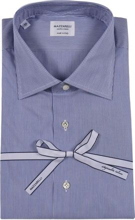 Mazzarelli Camicia a righe in cotone - Blu