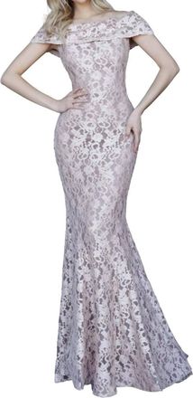 Jovani Off The Shoulder Mother Of The Bride Dress In Mauve