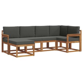 vidaXL Conjunto De Sof&aacute;s De Exterior 6 Pcs Natural Y Antracita Vidaxl