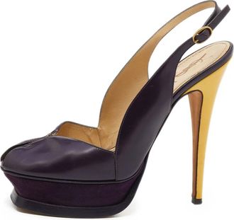 Saint Laurent 170mm peep-toe slingback sandals - Purple