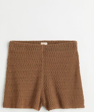 H&M Shorts aus Baumwollstrick - Beige