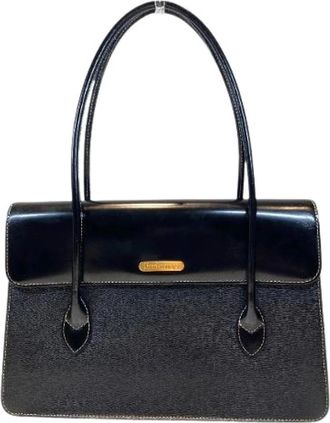 Burberry Pre-owned Handbags, female, Black, Size: ONE SIZE Pre-owned Leather Shoulder Bag