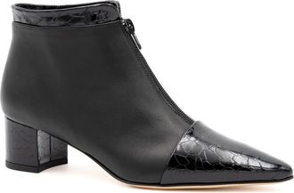Amalfi By Rangoni Petronio Pointed Cap Toe Bootie in Black Parmsoft Black Coretta at Nordstrom, Size 8.5