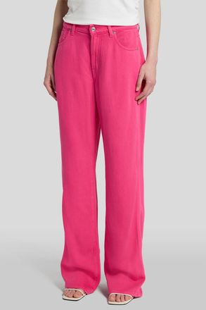 7 For All Mankind Womens Ladies Pants Tess Trouser Colored Tencel Straight Fit - Pink - Size 23 (Waist)