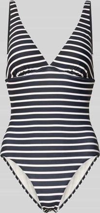 Marc O'Polo Badeanzug mit Allover-Muster in Dunkelblau, Gr&ouml;&szlig;e XL